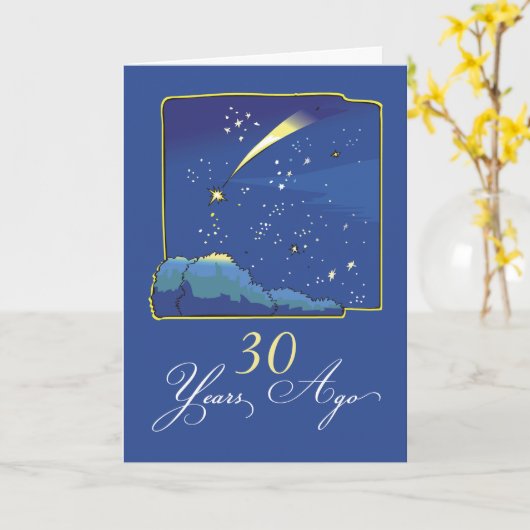 星と夜空で30周年 カード (黄色い花)