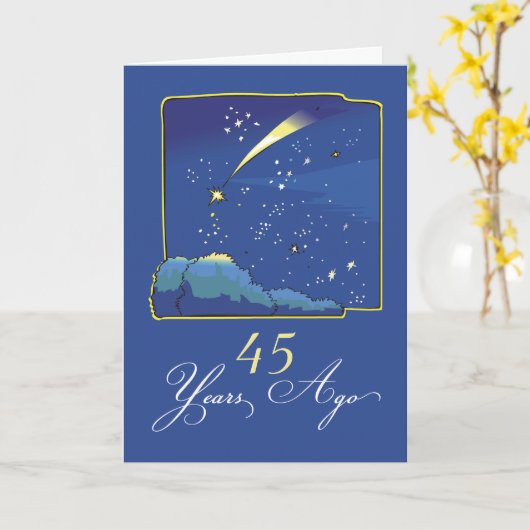 星と夜空で45周年 カード (黄色い花)