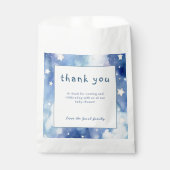 星と夜空の赤ちゃんシャワー青感謝していあなた フェイバーバッグ (正面)