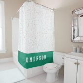 星と宇宙おもしろい天文学パターン シャワーカーテン (インサイチュ)