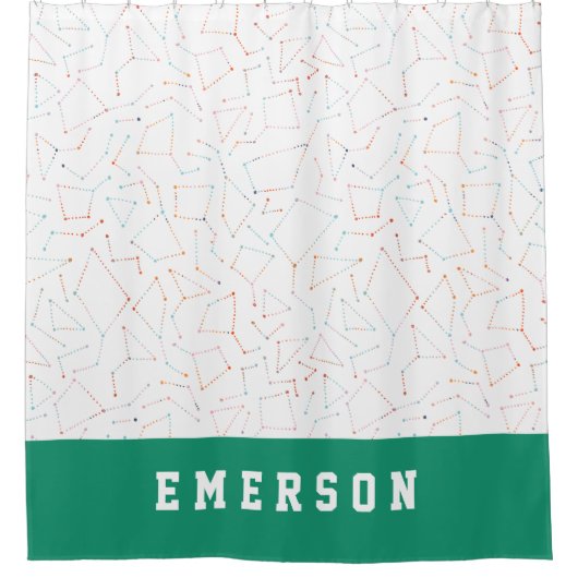 星と宇宙おもしろい天文学パターン シャワーカーテン (正面)