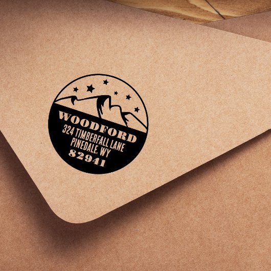 星と山の頂素朴 セルフインキングスタンプ