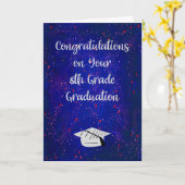 星と帽子を持つ8年生の卒業 カード (黄色い花)