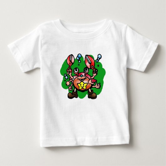 星と幸せながんカニ ベビーTシャツ (正面)