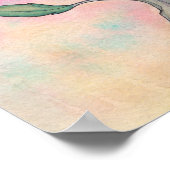 星と座る妖精とオレンジの虎猫アート ポスター (角)