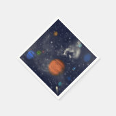 星と惑星が宇宙した銀河系 スタンダードカクテルナプキン (角)