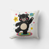 星と惑星を持つコズミックベア – かわいい宇宙 クッション (正面)