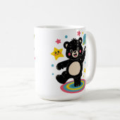 星と惑星を持つコズミックベア – かわいい宇宙 コーヒーマグカップ (正面右)