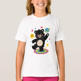 星と惑星を持つコズミックベア – かわいい宇宙 Tシャツ