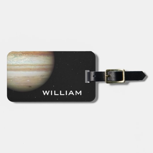 星と惑星太陽の木星系ブラック宇宙 ラゲッジタグ (正面横)