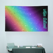 星と明るい虹セルフィー駅背景 横断幕 (トレードショー)