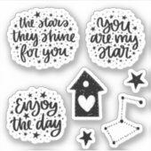 星と星座あなたは私のスターことわざ シール (正面)