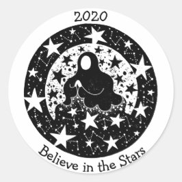 星と星座ドリームウィーバーB/W ラウンドシール