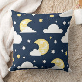 星と月と雲の夜空 クッション (ブランケット)