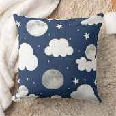 星と月と雲の夜空 クッション (ブランケット)