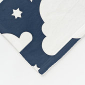 星と月と雲の夜空 フリースブランケット (角)