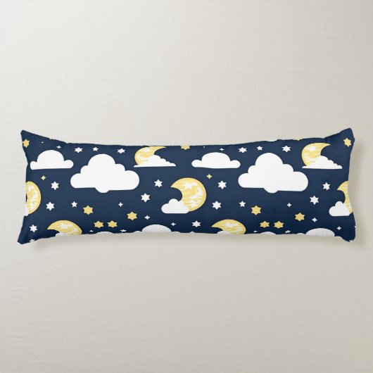 星と月と雲の夜空 ボディピロー (正面)