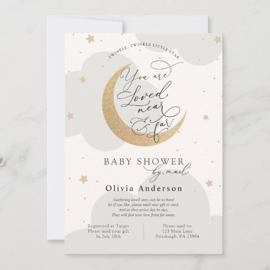 星と月のシャワー（郵便） 招待状 (正面)