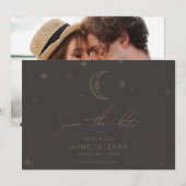 星と月のセレブレイション・フォト付きSave the Date セーブザデート (正面/裏面)