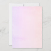 星と月のテディベアパープルガールズベビーシャワー 招待状 (裏面)