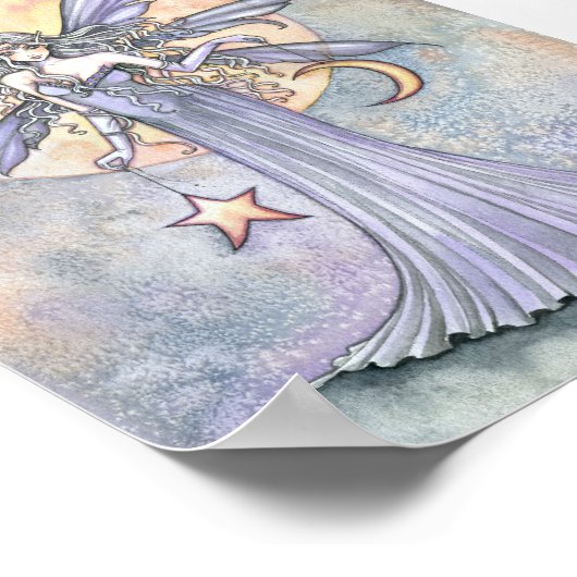 星と月のポスター付きの素敵な妖精プリント ポスター (角)