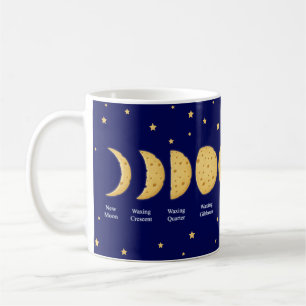 星と月の位相チーズ月面図 コーヒーマグカップ