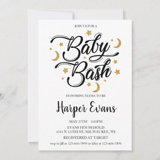 星と月の夢 招待状 (正面)