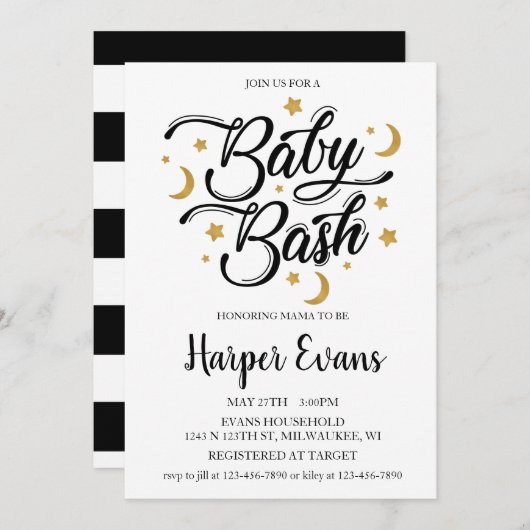 星と月の夢 招待状 (正面/裏面)