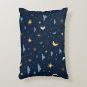 星と月の模様の枕 アクセントクッション (正面(垂直))