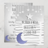 星と月の男の子の赤ちゃんシャワー 招待状 (正面/裏面)