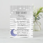 星と月の男の子の赤ちゃんシャワー 招待状 (スタンド正面)