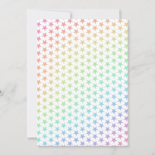 星と月の虹の魔法のユニコーン赤ちゃんシャワー 招待状 (裏面)