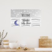 星と月の赤ちゃんシャワーへようこそパーソナライズされた ポスター (キッチン)