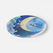 星と月の赤ちゃんシャワー ペーパープレート (アングル)