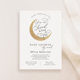 星と月の郵送による赤ちゃんシャワー 招待状