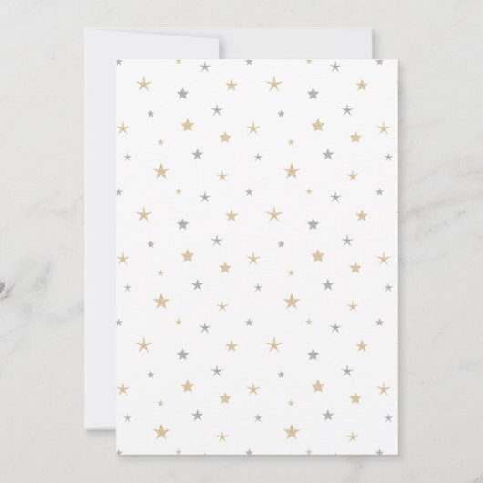 星と月の郵送による赤ちゃんシャワー 招待状 (裏面)