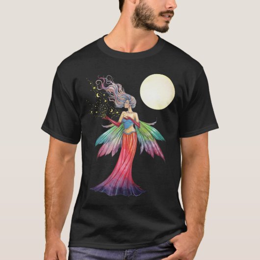 星と月を伴う妖精Tシャツ Tシャツ (正面)