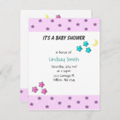 星と月ベビーシャワー招待状 招待状 (正面/裏面)