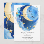 星と月 ベビーシャワー 招待状 (正面/裏面)