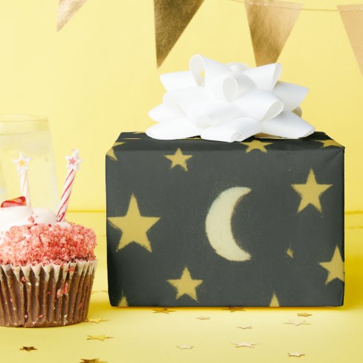星と月 ラッピングペーパー (誕生日パーティー)