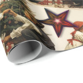 星と木が咲くヴィンテージクリスマス ラッピングペーパー (ロールコーナー)