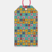 星と正方形パターンI +あなたのテキスト ギフトタグ (裏面)