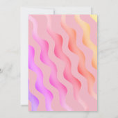 星と波カラフル女の子ピンクの誕生日パーティー 招待状 (裏面)