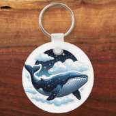 星と浮かぶ雲のクジラのキーチェーン キーホルダー (裏面)