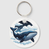 星と浮かぶ雲のクジラのキーチェーン キーホルダー (裏面)