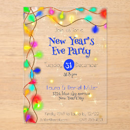 星と照明ガーランズ2026年新年 アクリル招待状