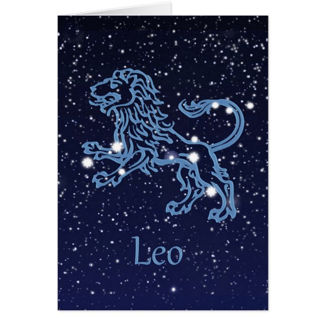 星と獅子座の星座とゾディアックサイン (正面)