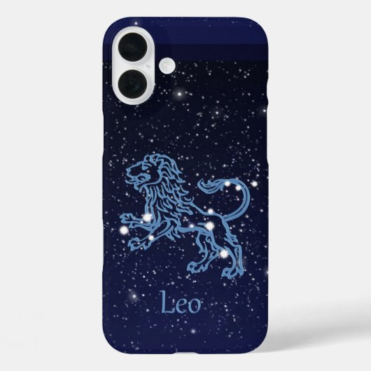 星と獅子座の星座とゾディアックサイン Case-Mate iPhoneケース (裏面)