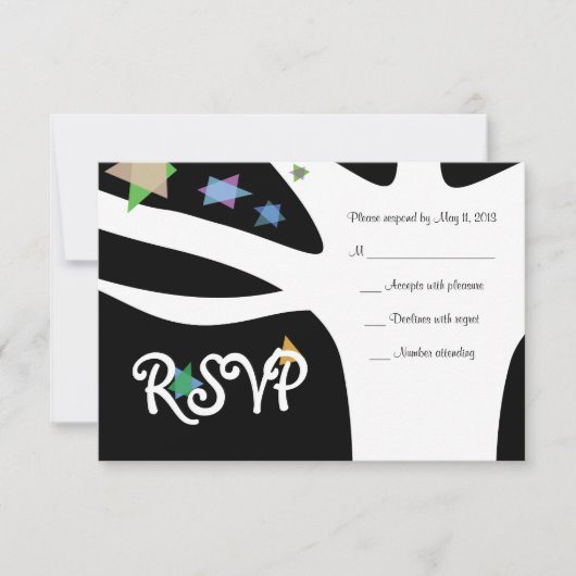 星と生命の木バルミツワー招待状 出欠カード (正面)