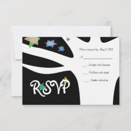 星と生命の木バルミツワー招待状 出欠カード